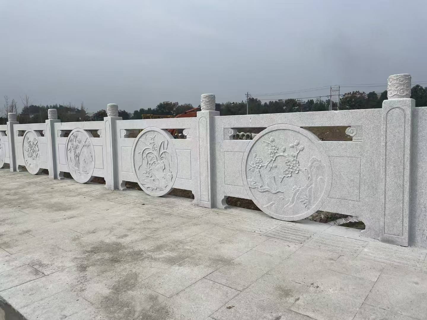 昆明芝麻白河道栏杆 石材栏杆